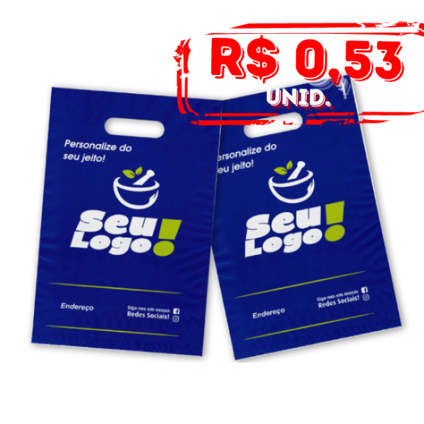 Pack c/8000 Sacola Alça Vazada - 32x40 - Personalizada