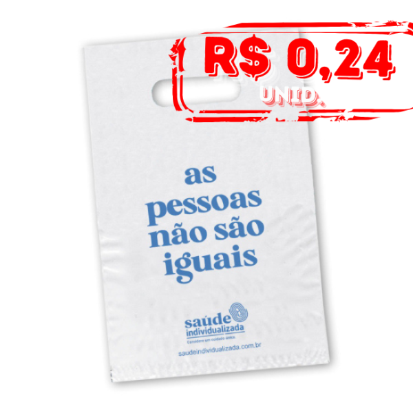 Pack c/2000 Sacola Alça Vazada - 20x30 - Saúde Individualizada