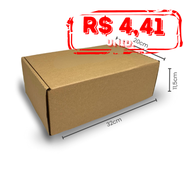 Pack c/ 200 Caixa em Papelão Micro-ondulado - Sem Impressão - (32x20x11,5)