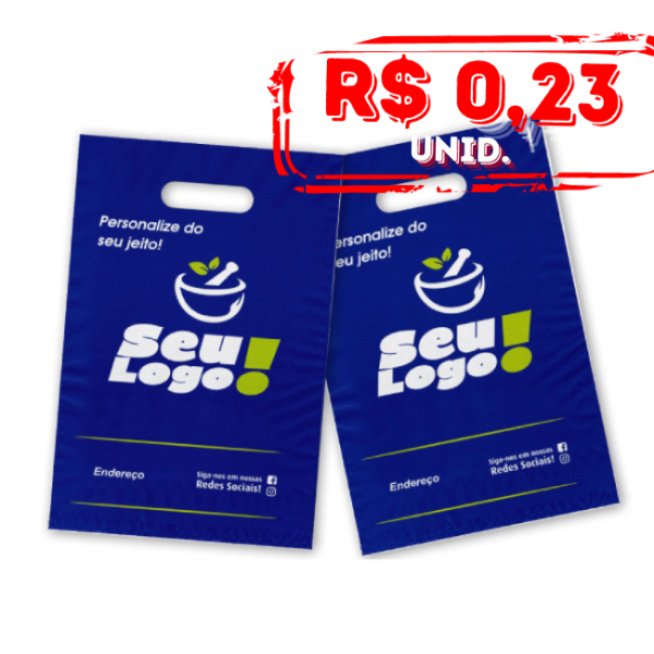 Pack c/20000 Sacola Alça Vazada - 20x30 - Personalizada